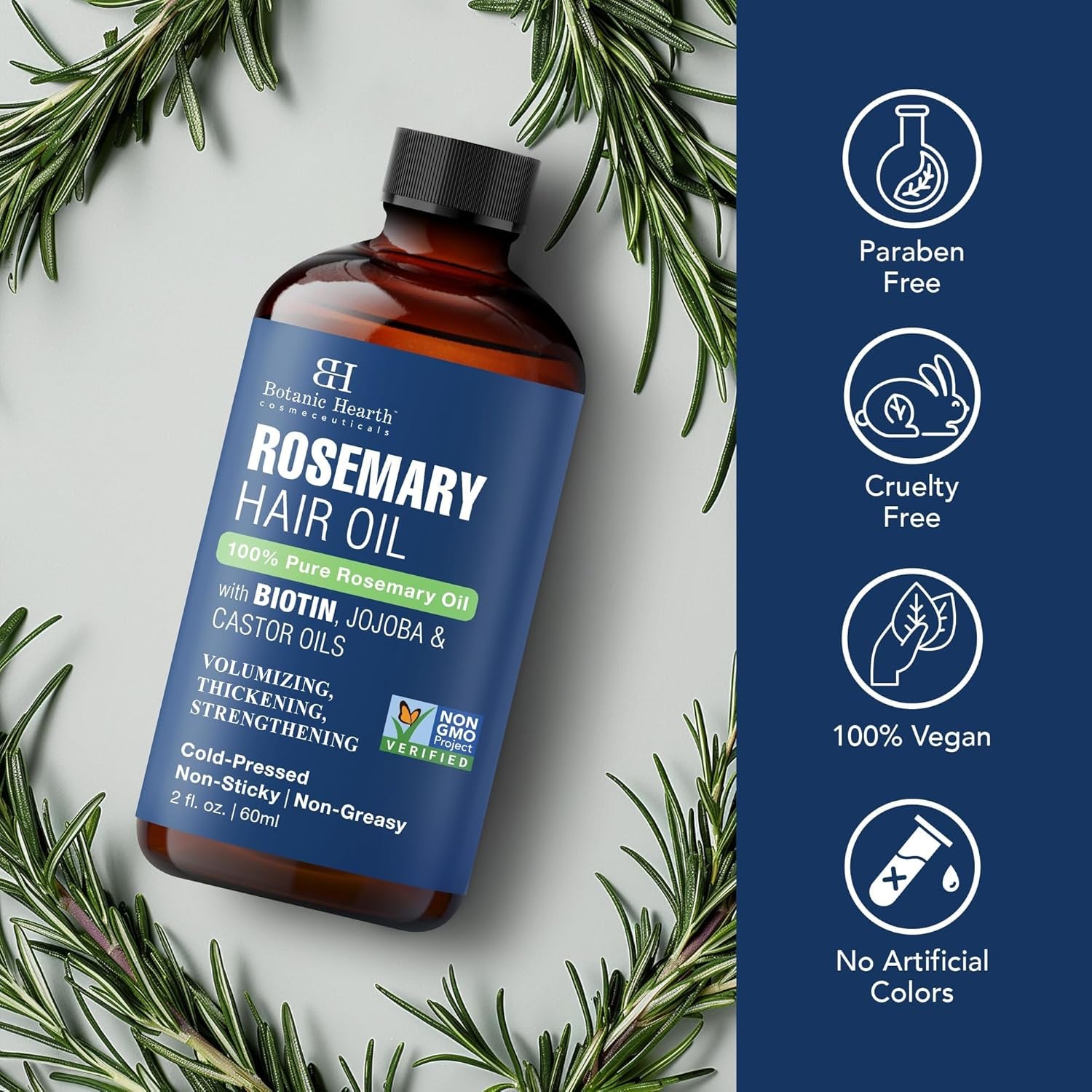 Botanic Hearth 100% Pure Rosemary Oil for Hair Growth Infused with Biotin | Hair