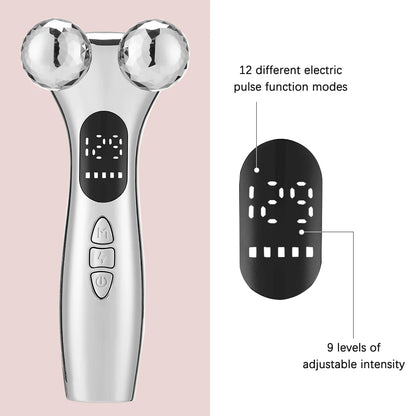 Electric Facial Microcurrent Beauty Device with LED Display for Skin Tightening and Lifting Massage