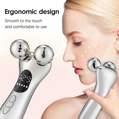 Electric Facial Microcurrent Beauty Device with LED Display for Skin Tightening and Lifting Massage