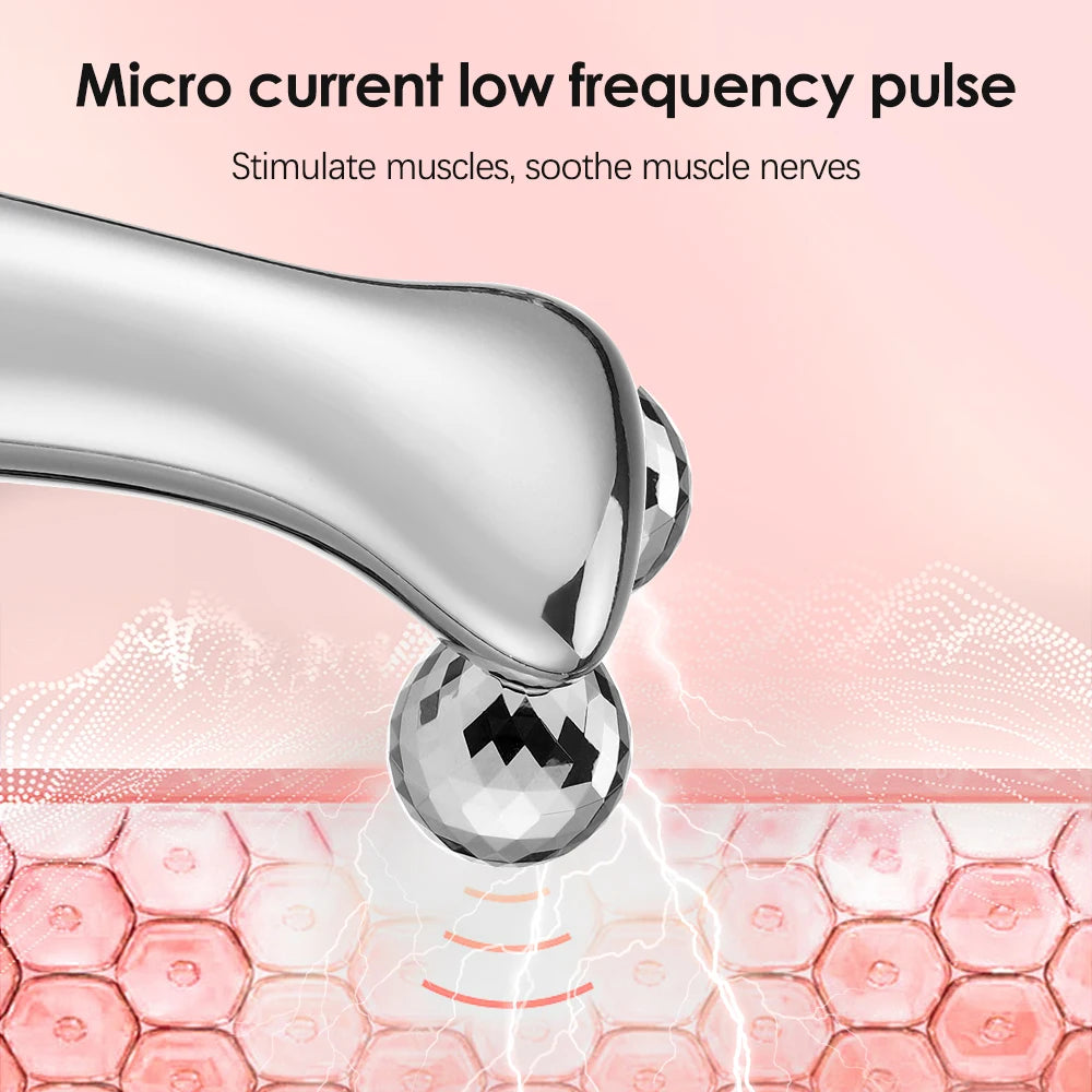Electric Facial Microcurrent Beauty Device with LED Display for Skin Tightening and Lifting Massage