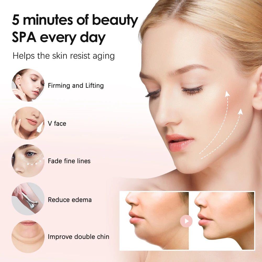 Electric Facial Microcurrent Beauty Device with LED Display for Skin Tightening and Lifting Massage