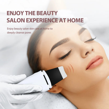 Ultrasonic Skin Scrubber Peeling Blackhead Remover Deep Face Cleaning Ultrasonic Ion Acne Pore Cleaner Facial Shovel Scrubber