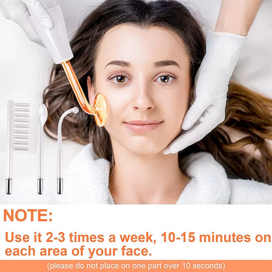 High Frequency Electrotherapy Neon Facial Skin Massage Wand for Acne Skin Rejuvenation Tightening Face Wrinkle Reducing Machine